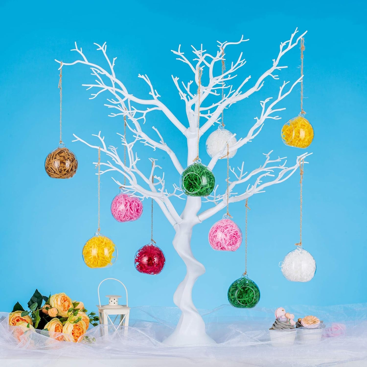 Resin Artificial Tree for Tree Centerpiece, Home Decoration, Wedding Centerpiece, Creative Ornaments Display 30 Inches (30 Inch X 2, White)