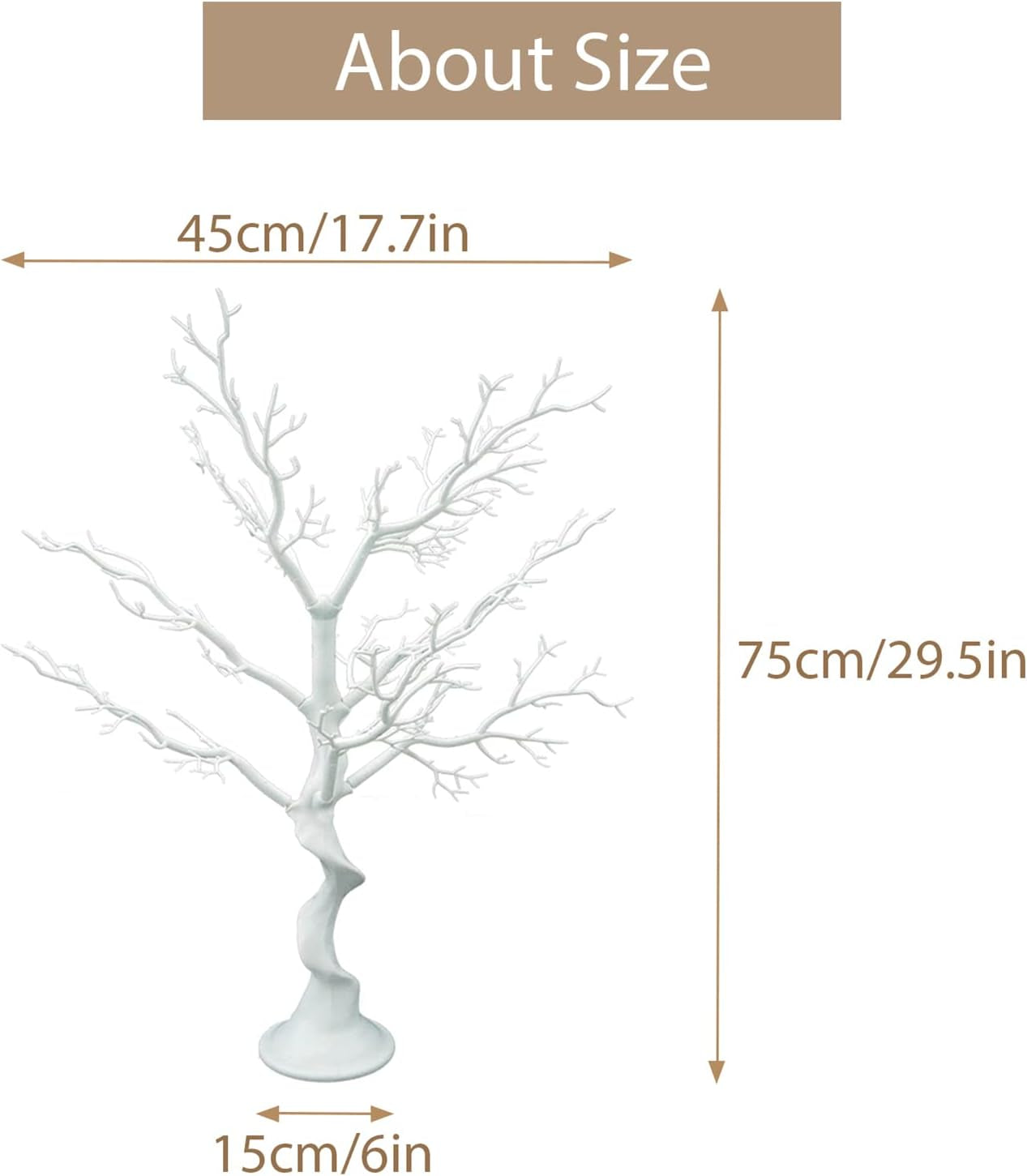 Resin Artificial Tree for Tree Centerpiece, Home Decoration, Wedding Centerpiece, Creative Ornaments Display 30 Inches (30 Inch X 2, White)